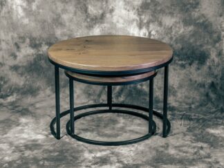 stoliki kawowe loftowe, stoliki kawowe okrągłe, nowoczesne, dębowe, metalowe, na wymiar,