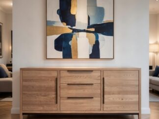 komoda dębowa z 3 szufladami i 2 szafkami