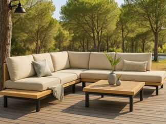 Zestaw mebli tarasowych, meble ogrodowe drewniane, komplet mebli na taras, Poznań