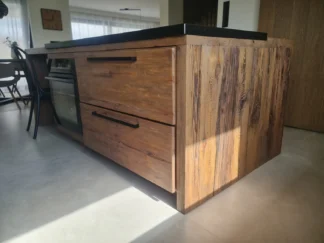 wyspa kuchenna drewniana, wyspa w kuchni, Poznań