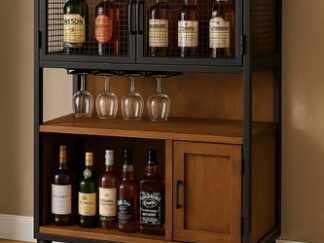 witryna loft, barek do salonu na kółkach, na alkohol