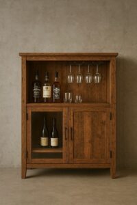drewniany barek, barek na alkohol drewniany, baek do salonu,