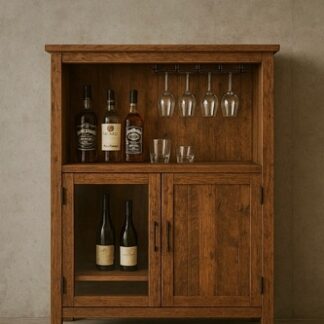 drewniany barek, barek na alkohol drewniany, baek do salonu,