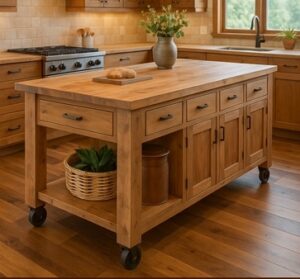 drewniana wyspa kuchenna, Poznań