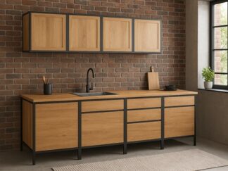 wymiary szafek kuchennych, meble kuchenne loftowe