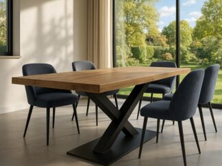 Stół na nodze X, stół do jadalni, stół do salonu, stół nowoczesny