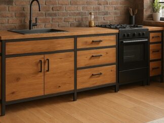 kuchnia loftowa, szafki kuchenne stojące, poznań