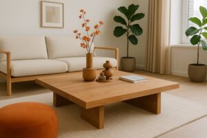 duży stolik kawowy, ława do salonu, drewniana ława,