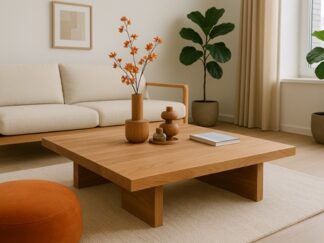 duży stolik kawowy, ława do salonu, drewniana ława,