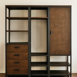 regał z szafkami i szufladami