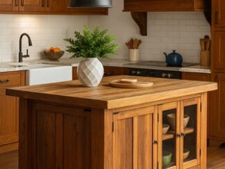 wyspa kuchenna z szafkami, wyspa przeszklona, wyspa drewnaina, wyspa na wymiar