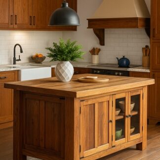 wyspa kuchenna z szafkami, wyspa przeszklona, wyspa drewnaina, wyspa na wymiar