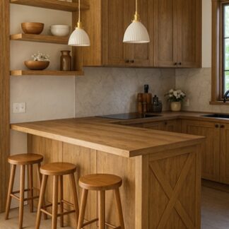 półwysep kuchenny drewniany, meble drewniane do kuchni