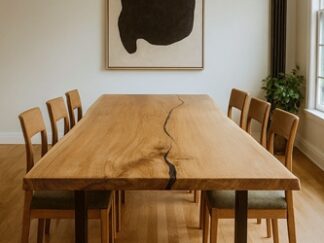 stół dębowy monolit z żywicą epoksydową, drewniane stoły do jadalni,