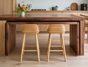 wyspa w z wysuwanym stołem