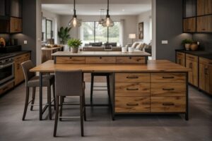 duża luksusowa wyspa kuchenna, wyspa drewniana, na wymiar, poznań