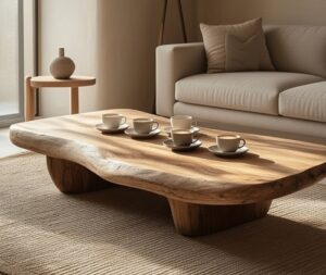 ekskluzywny stolik kawowy nieregularny drewniany na wymiar