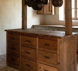 wyspa kuchenna rurstykalna z 9 szufladami