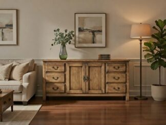drewniana komoda w stylu vintage