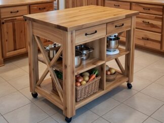 wyspa kuchenna na kółkach, mobilna wyspa kuchenna drewniana, wyspa na zamówienie, na wymiar.